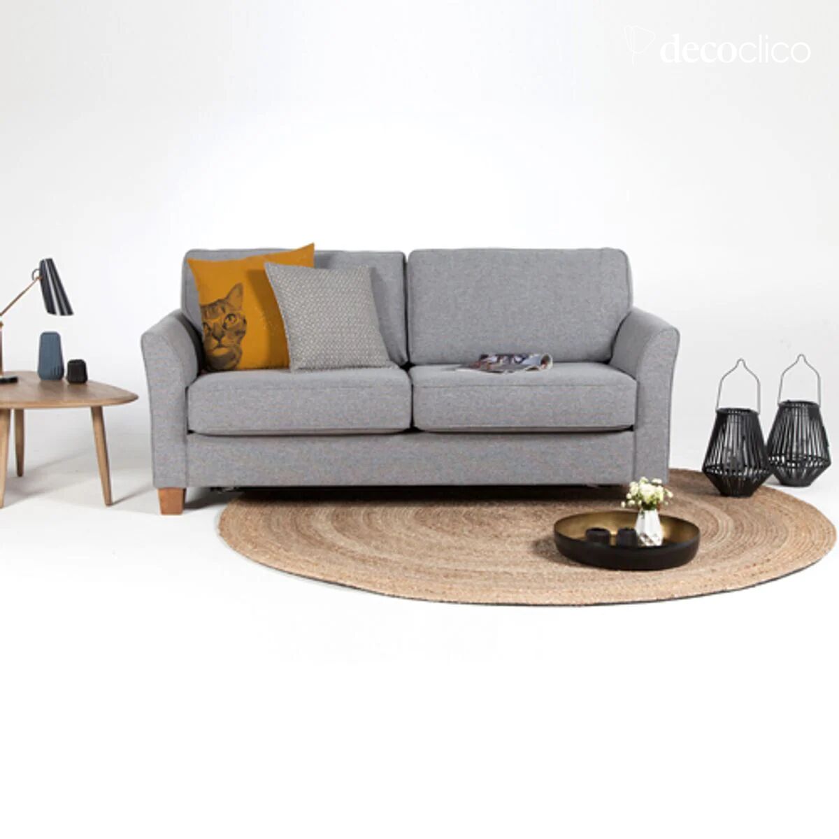 Tappeto rotondo in iuta naturale intrecciata a mano 200 cm  Moka