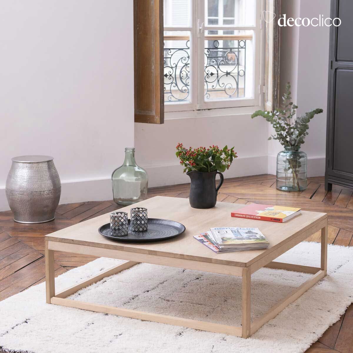 Tavolino basso quadrato in rovere naturale FSC Mood