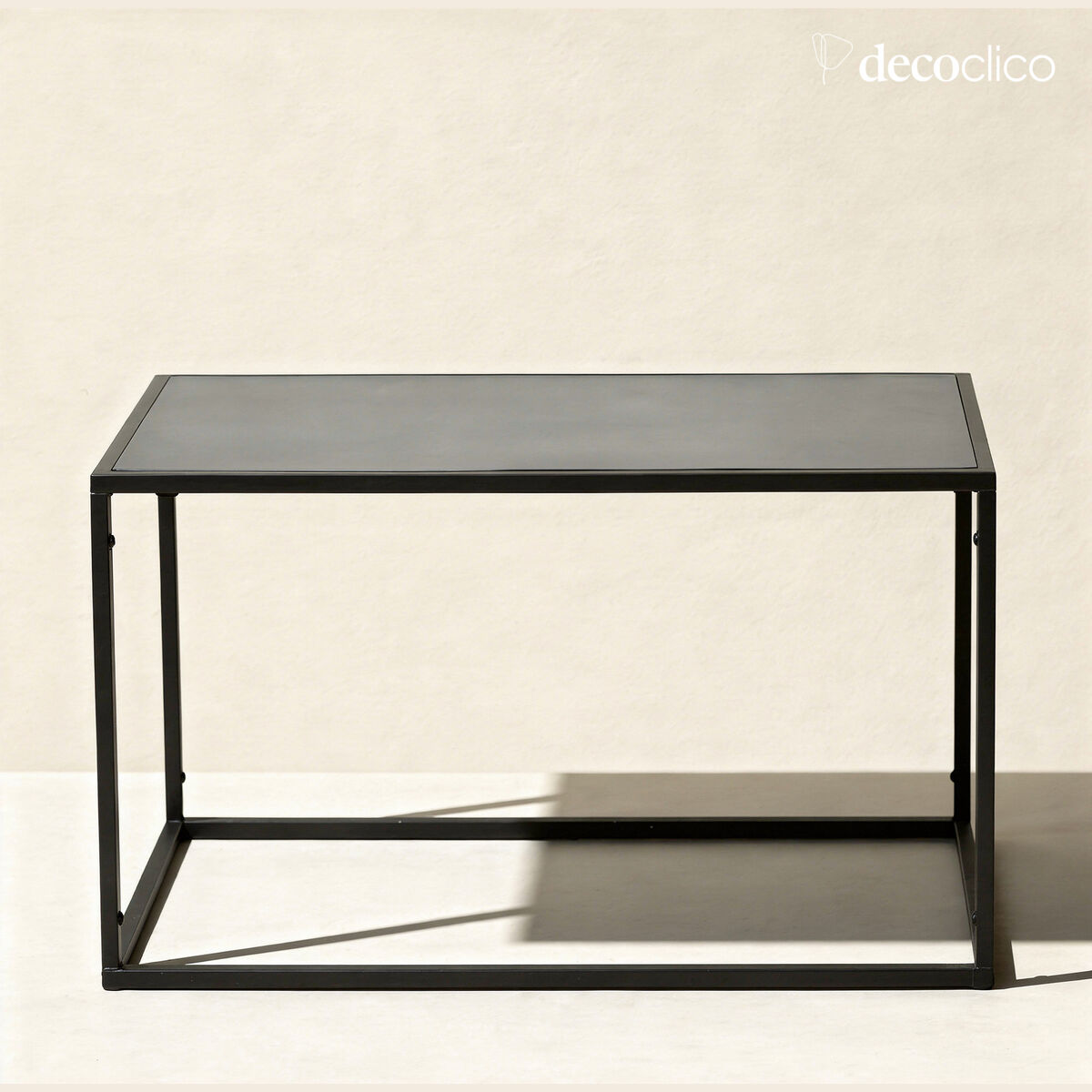 Tavolino basso rettangolare in metallo nero opaco Bricklane
