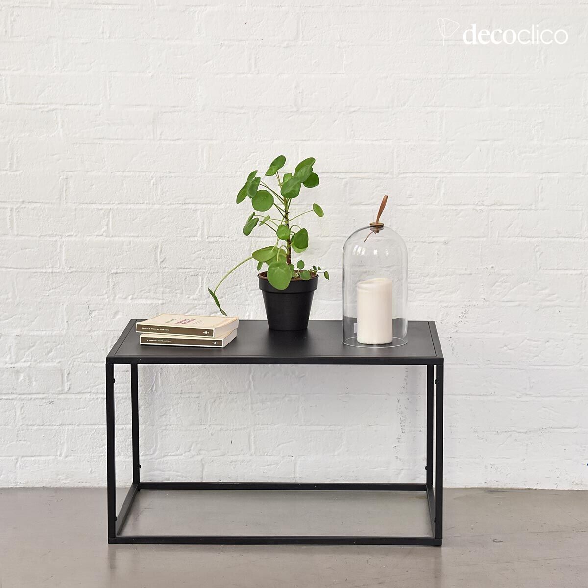 Tavolino basso rettangolare in metallo nero opaco Bricklane