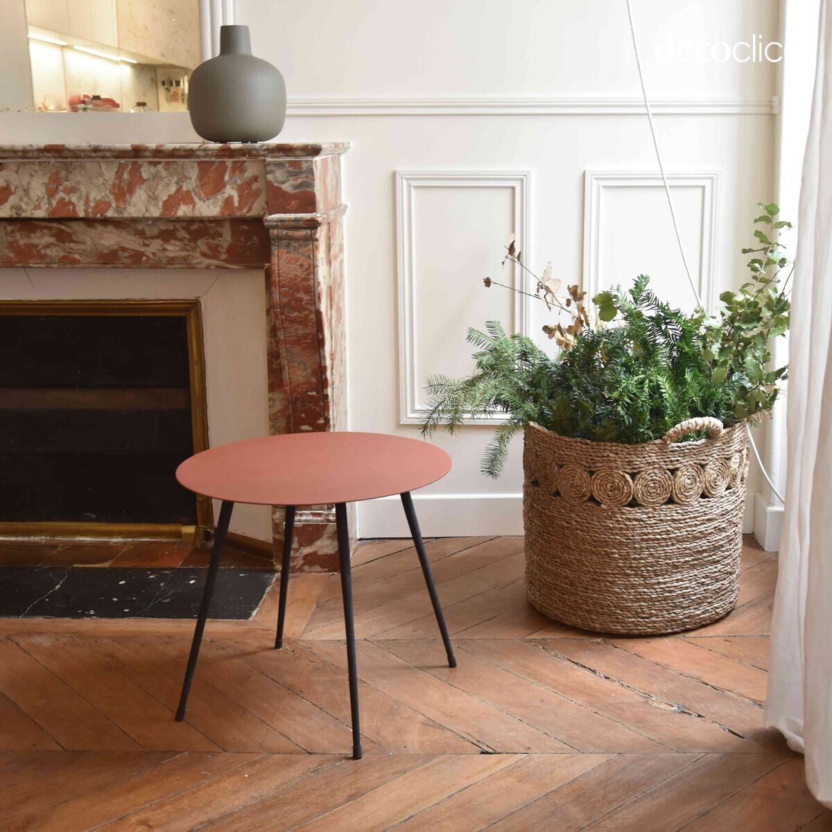 Tavolino da caffè D 45 cm in metallo terracotta Tosca