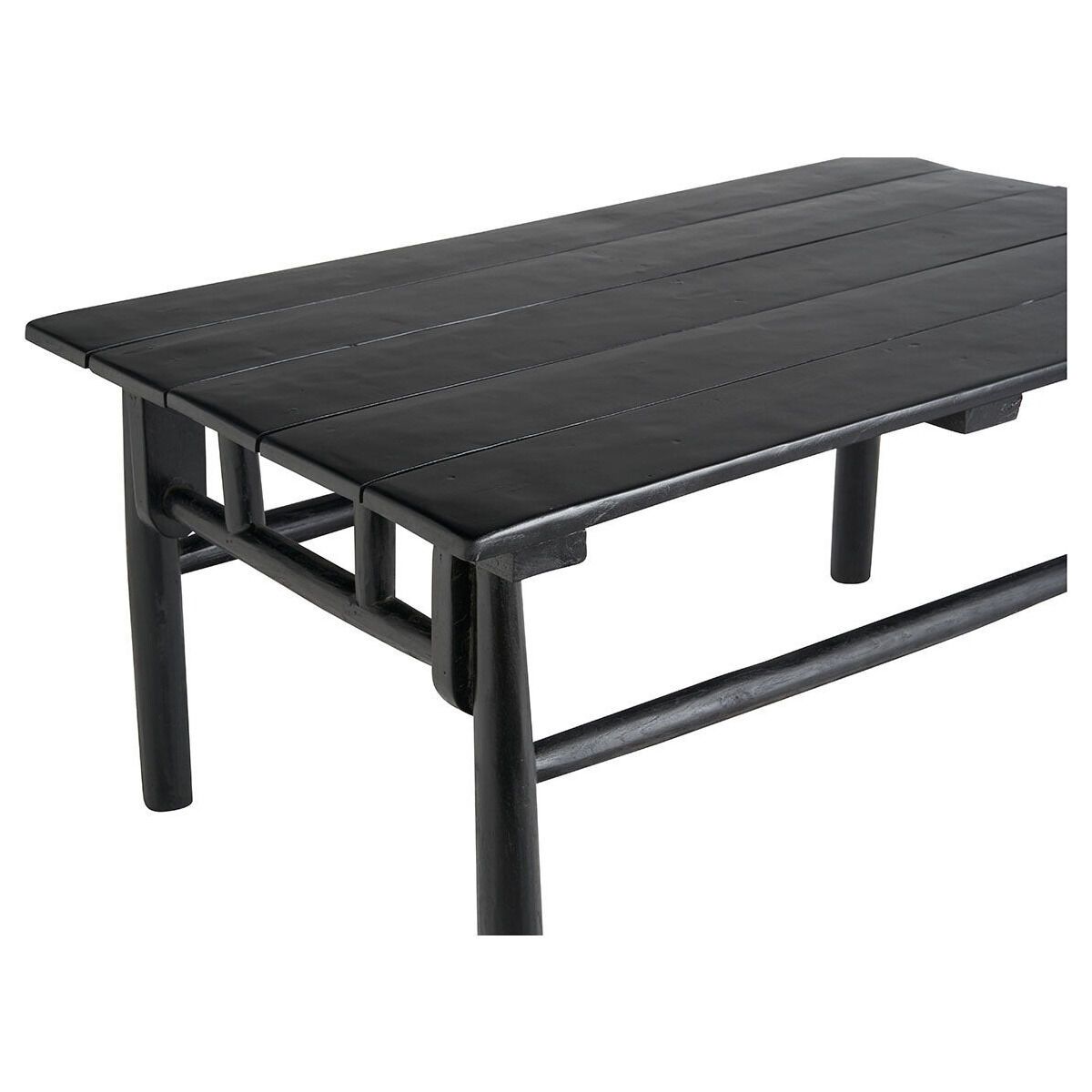 Tavolino rettangolare in legno di teak tinto nero opaco Pepper