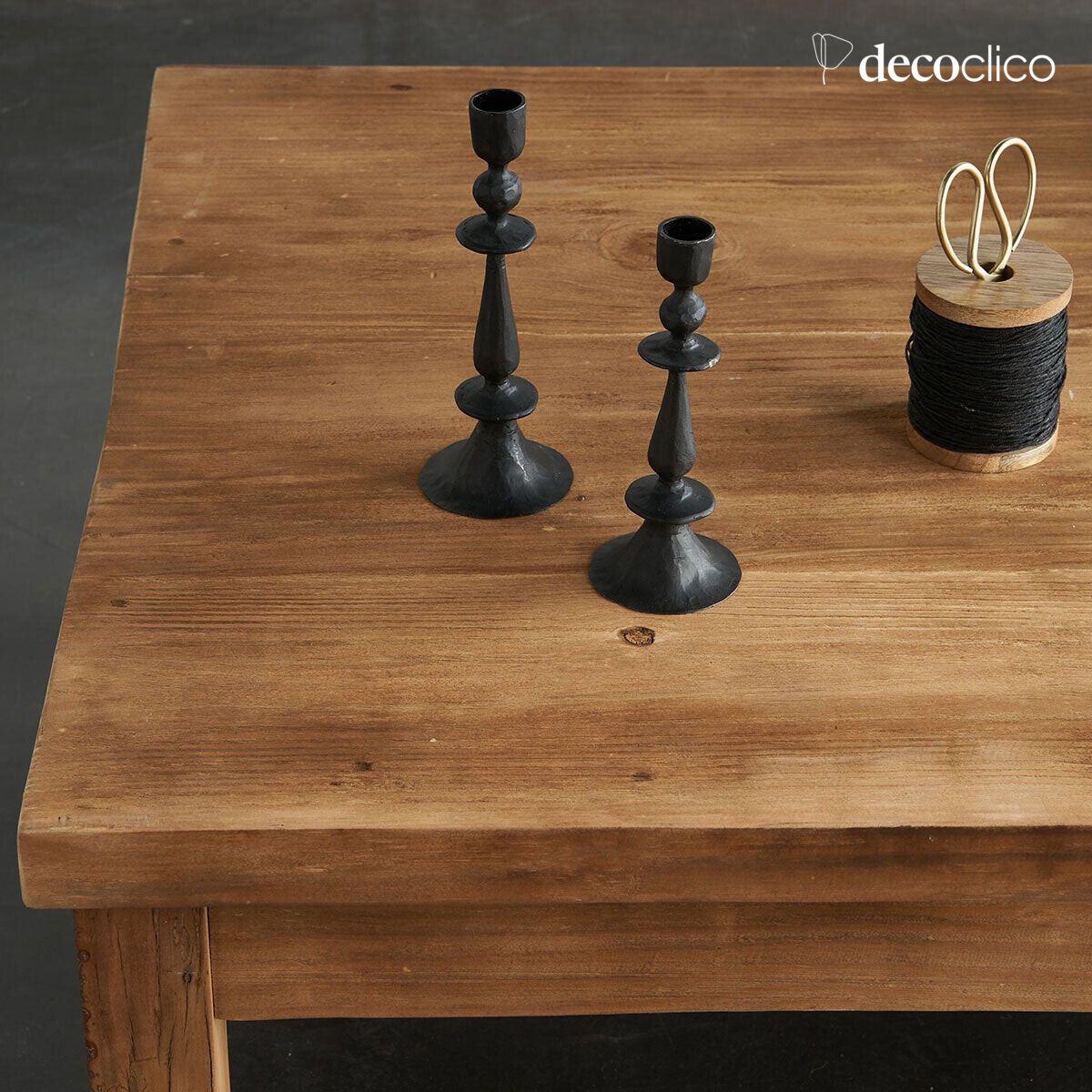 Tavolino rettangolare in legno riciclato chiaro Vermont