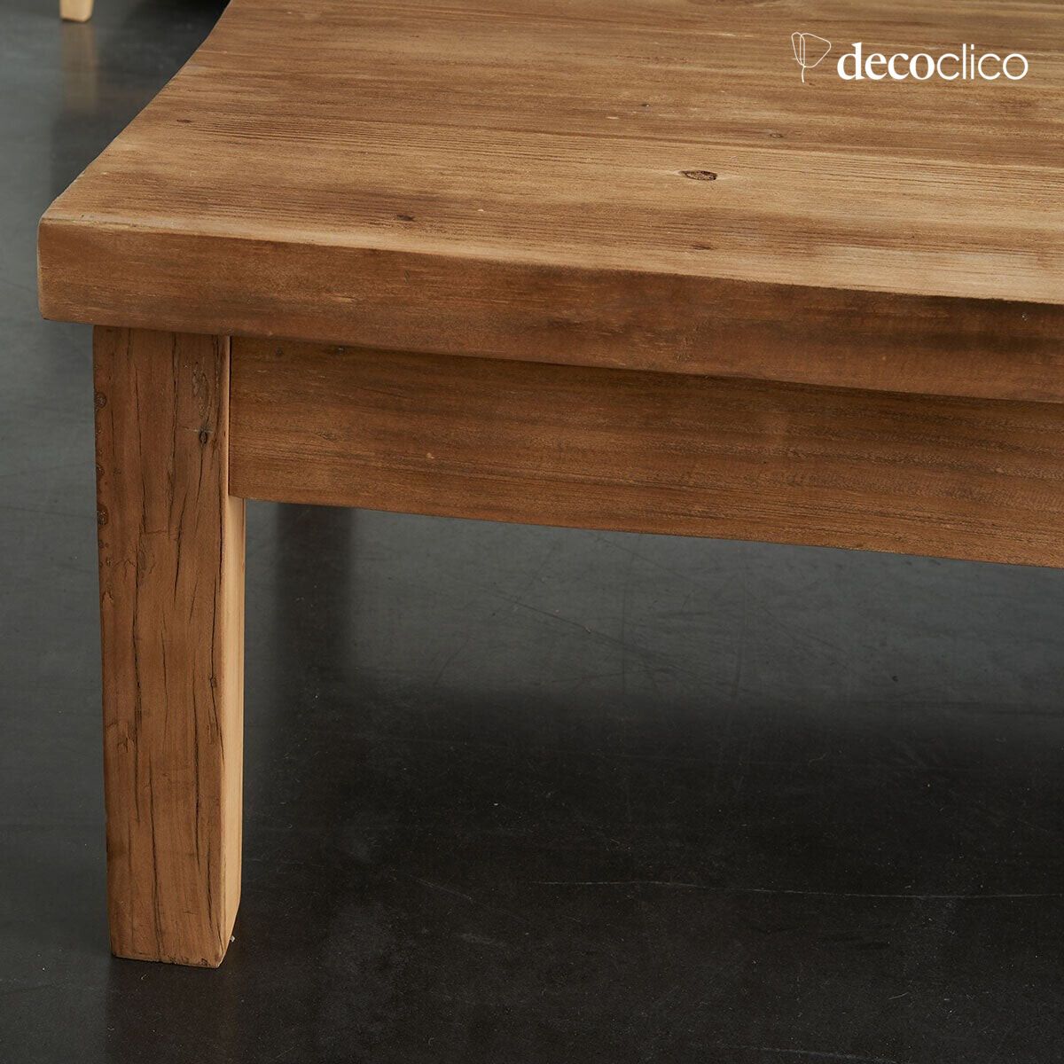 Tavolino rettangolare in legno riciclato chiaro Vermont