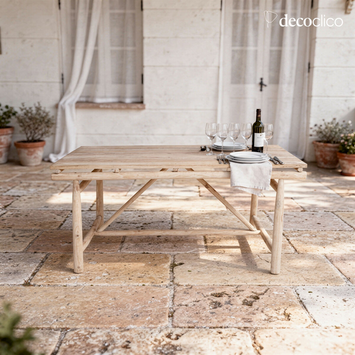 Tavolo da pranzo rettangolare in legno di teak Pepper