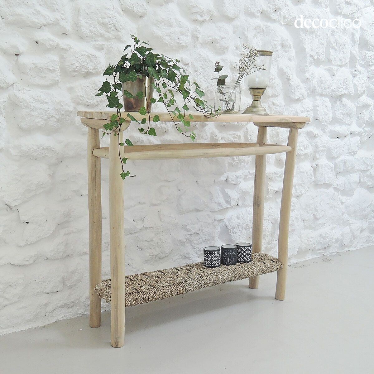Teak and seagrass console Pepper