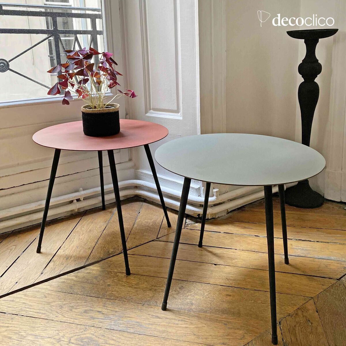 Terracotta metal pedestal table D 45 cm Tosca