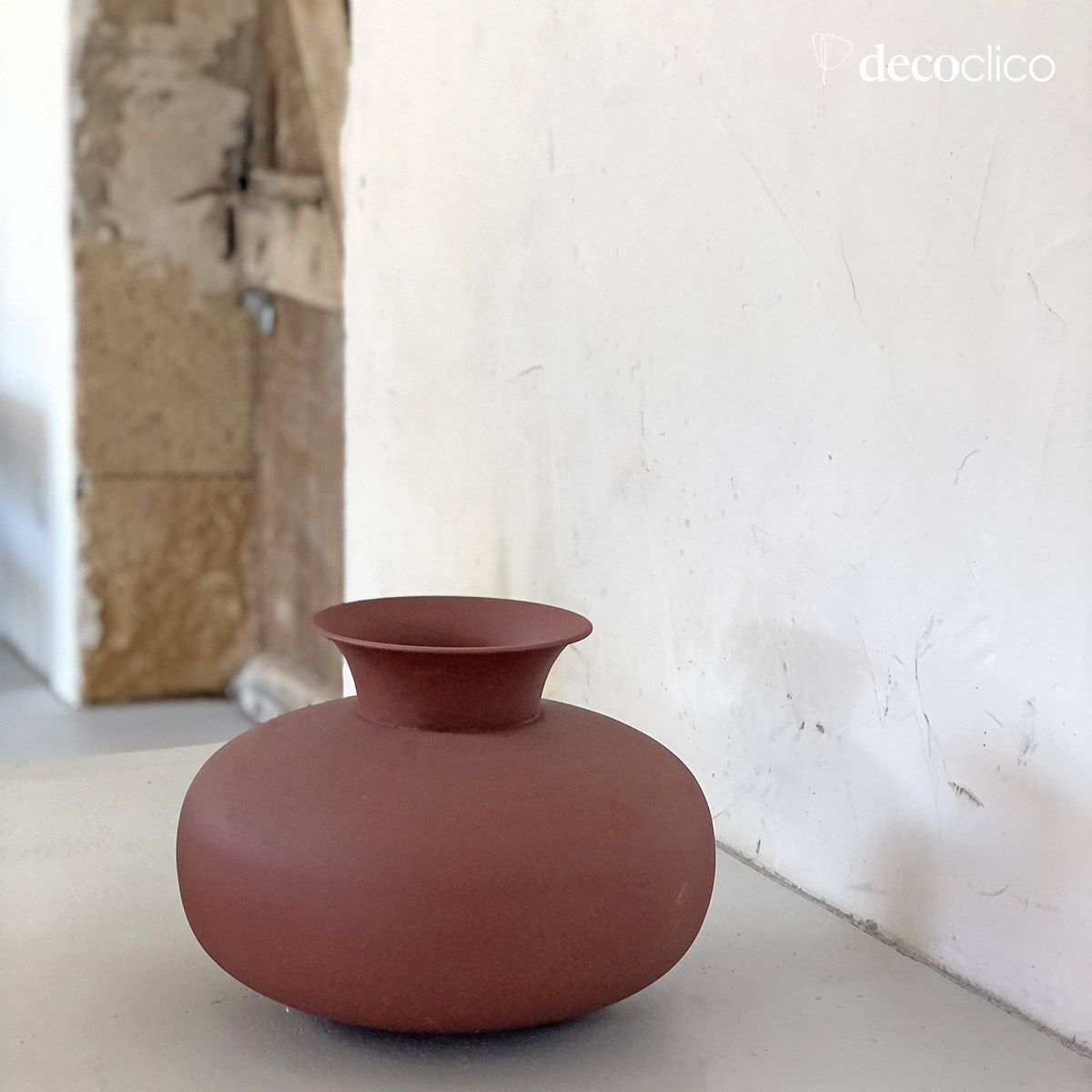Terracotta metal vase H23 cm  Tosca