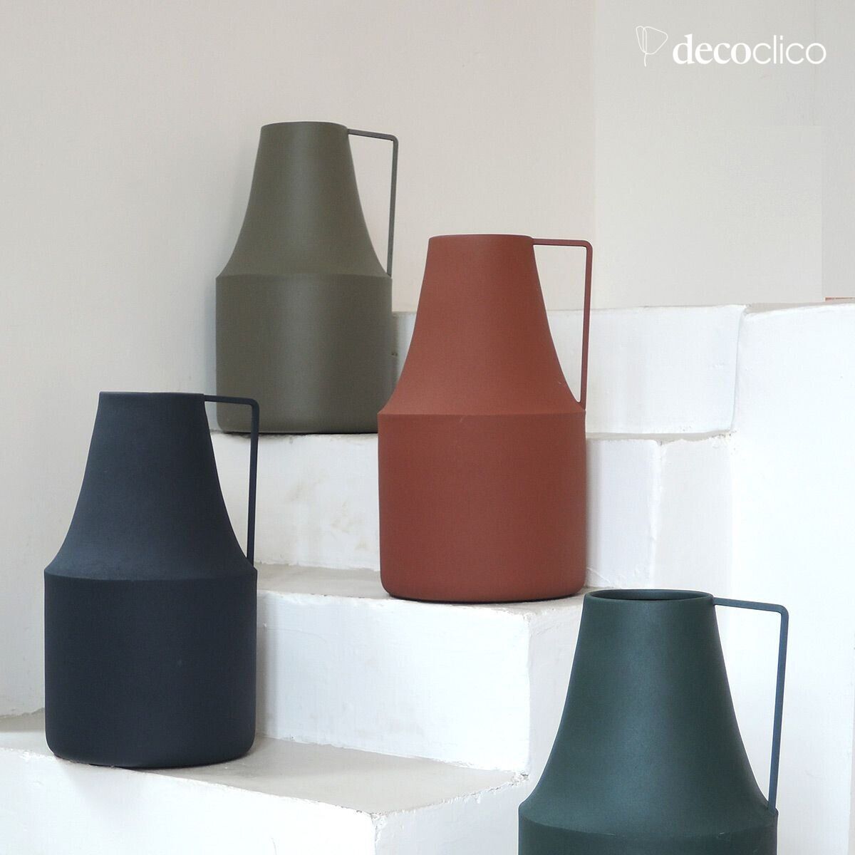 Terracotta metalen melkkan H38 cm Tosca