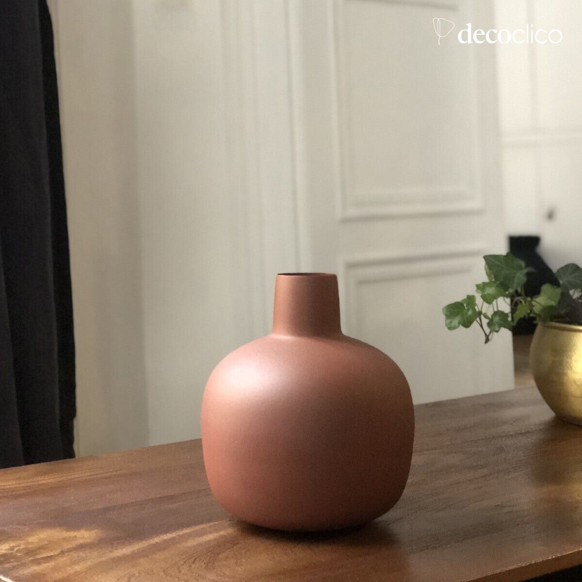 Terracotta metalen vaas H23 cm Tosca
