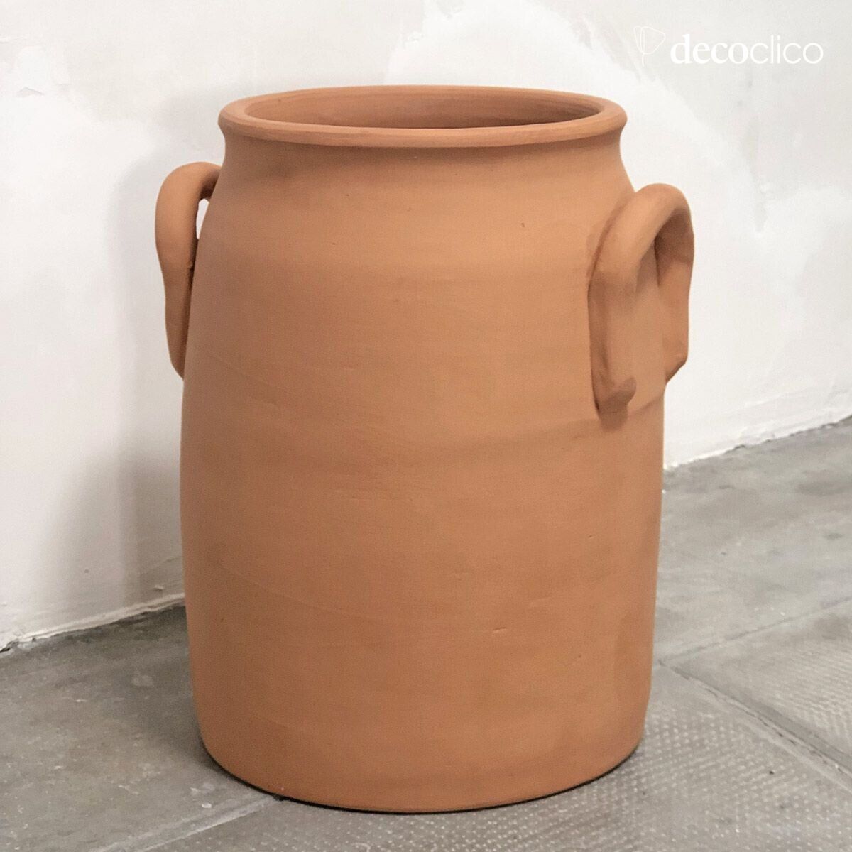 Terrakotta-Vase mit Terracotta-Henkeln Alma handgefertigt