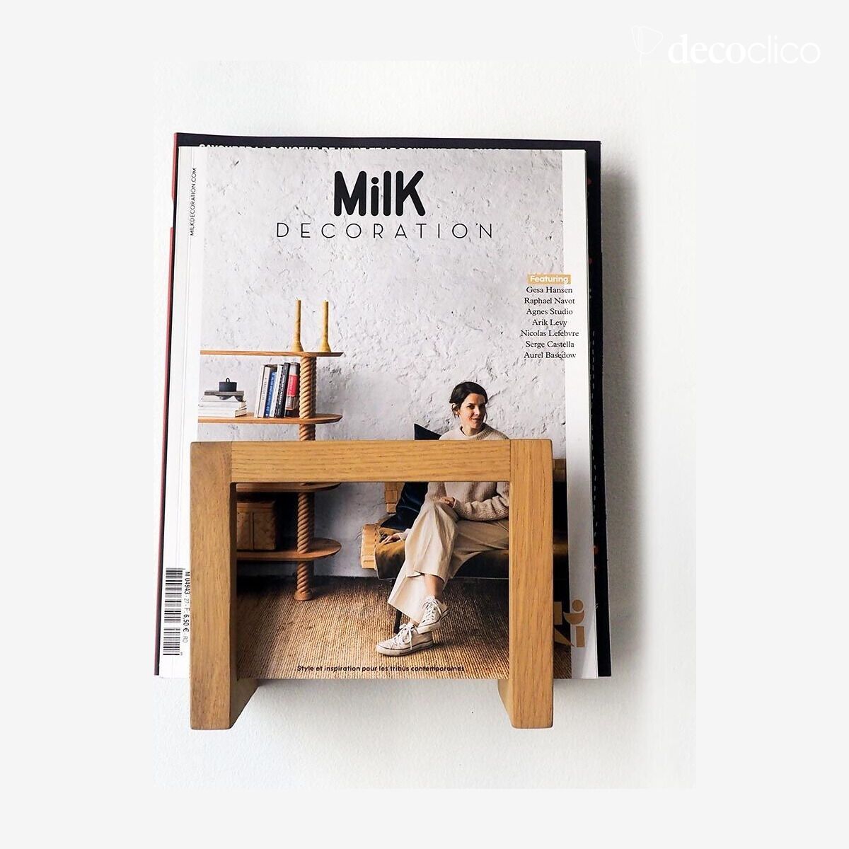 Tijdschriftenrek van natuurlijk massief eikenhout Mood Arne Lykke