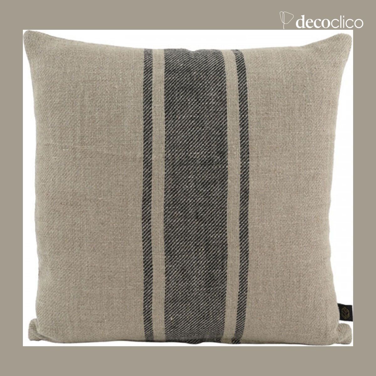 Washed linen cushion cover 45x45 cm Tizza Noir