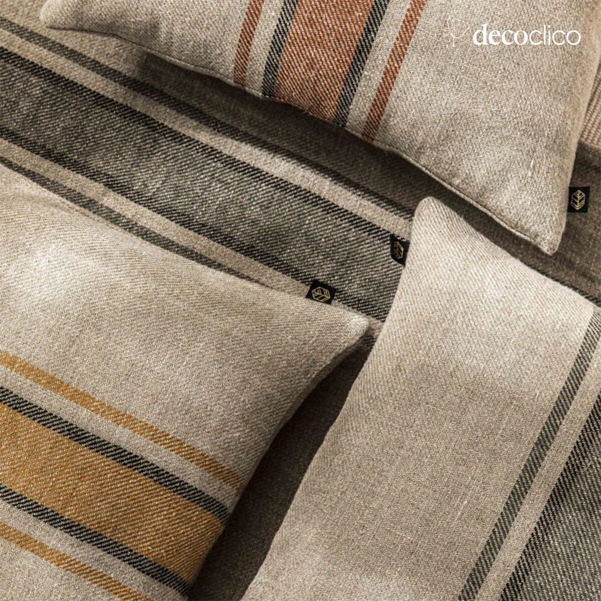 Washed linen cushion cover 45x45 cm Tizza Noir