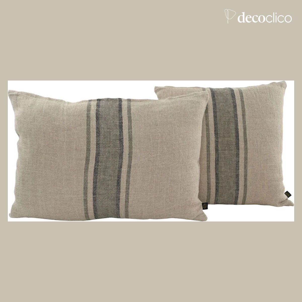 Washed linen cushion cover 45x45 cm Tizza Noir