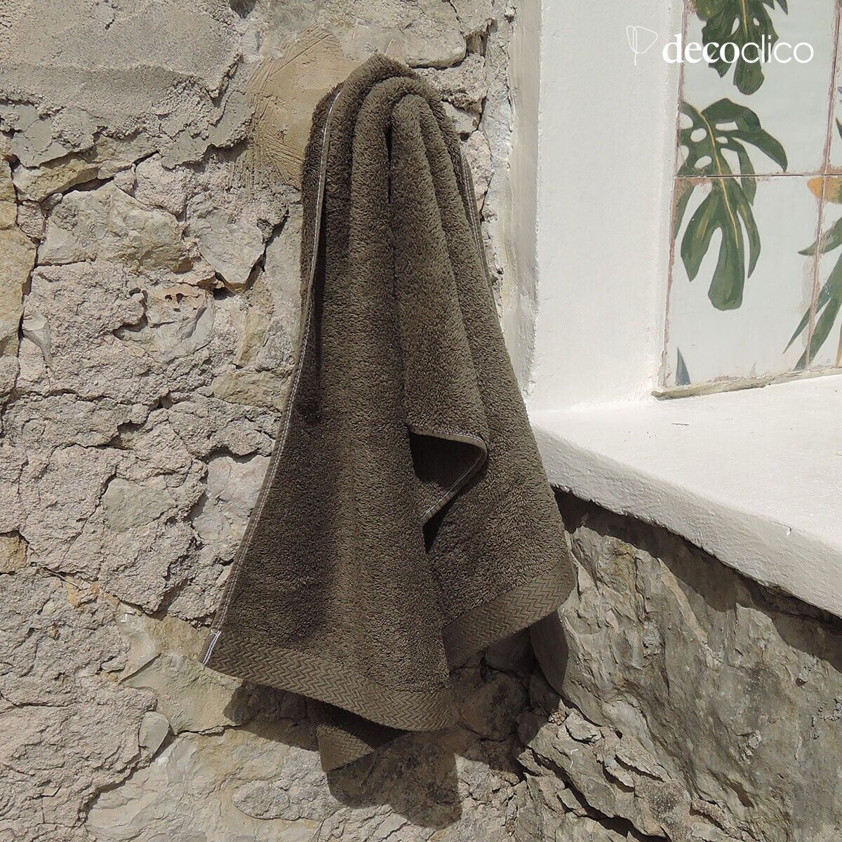 Toalla de baño de felpa de algodón tierra 50x100 cm