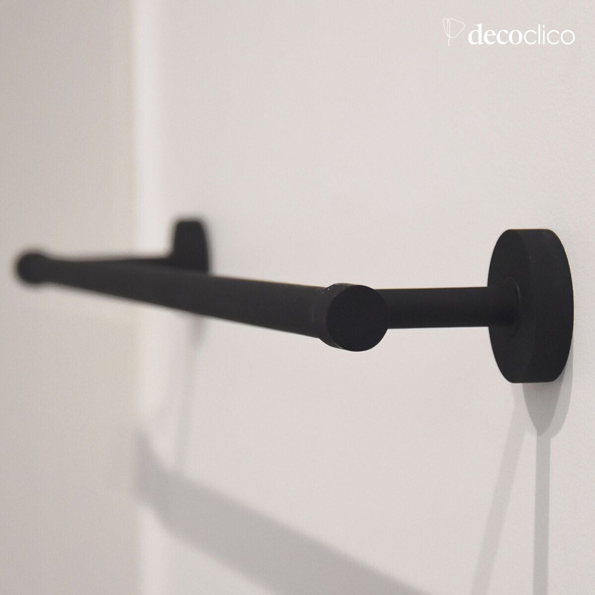 Towel rail in matt black brass Passage Vernet