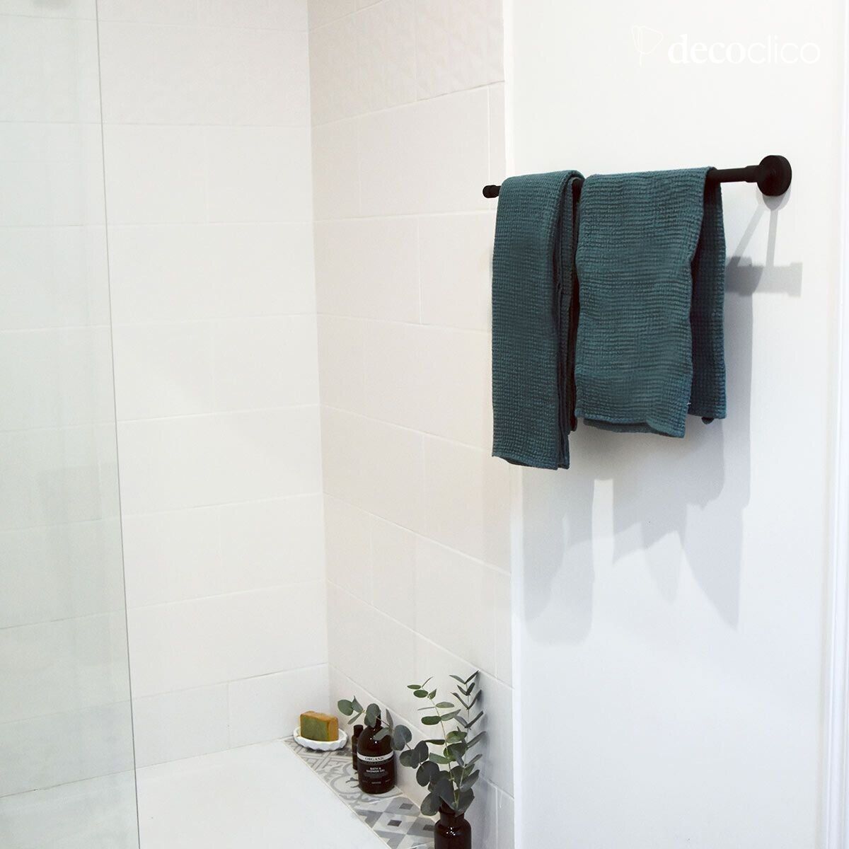 Towel rail in matt black brass Passage Vernet