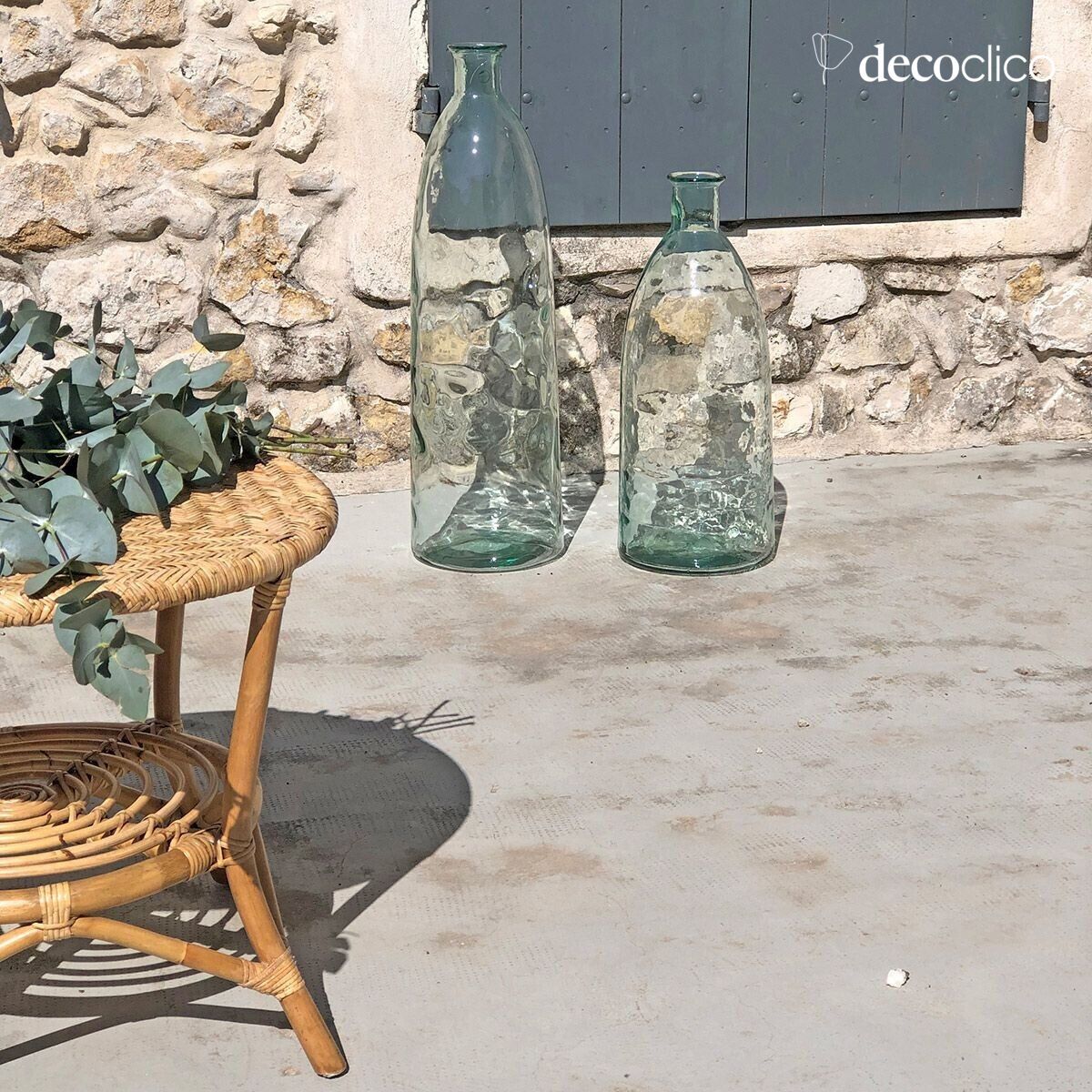 Transparent recycled glass cylinder H61 cm