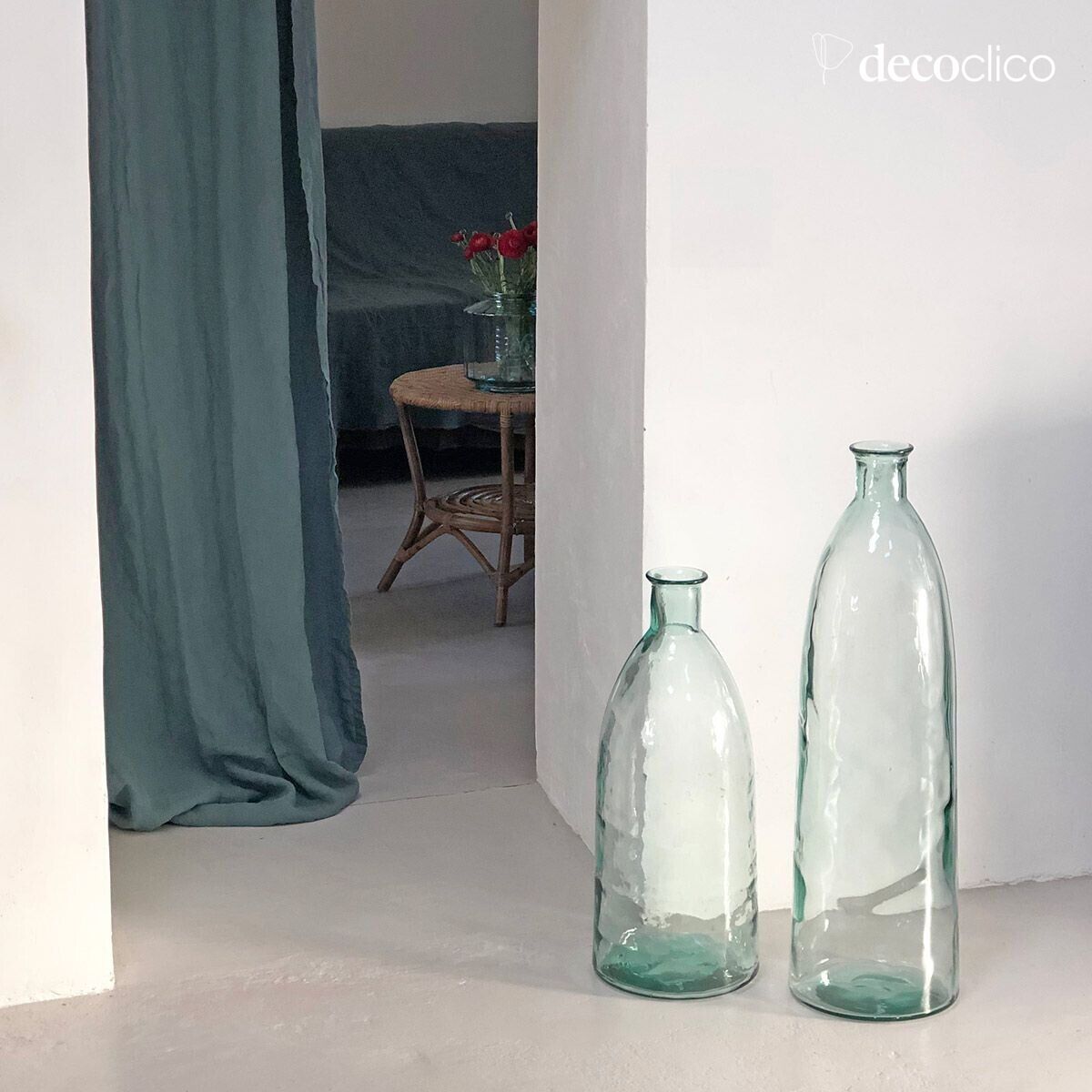 Transparent recycled glass cylinder H81 cm