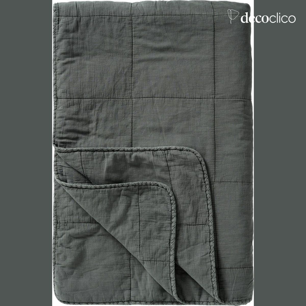 Trapunta in cotone lavato grigio petrolio Laursen