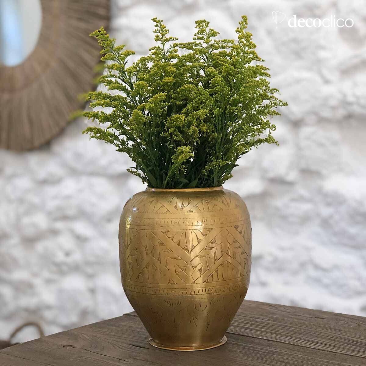 Vase aus goldfarbenem Aluminium H 21 cm  Jaya