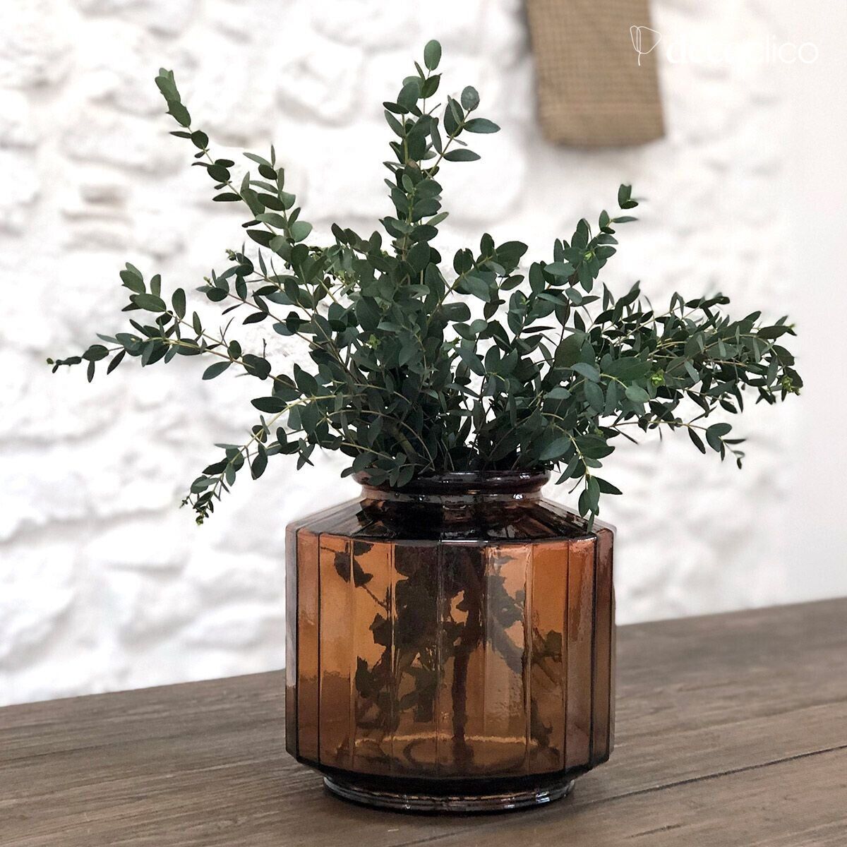 Vase aus recyceltem Glas, bernsteinfarben, 6 l, facettiert Marigold