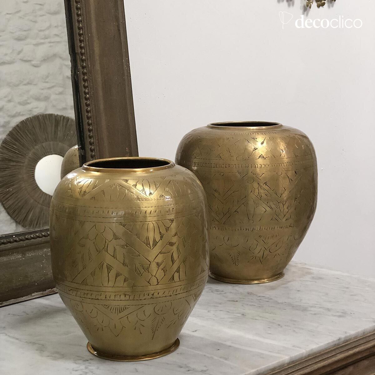 Vase en aluminium doré H21 cm  Jaya