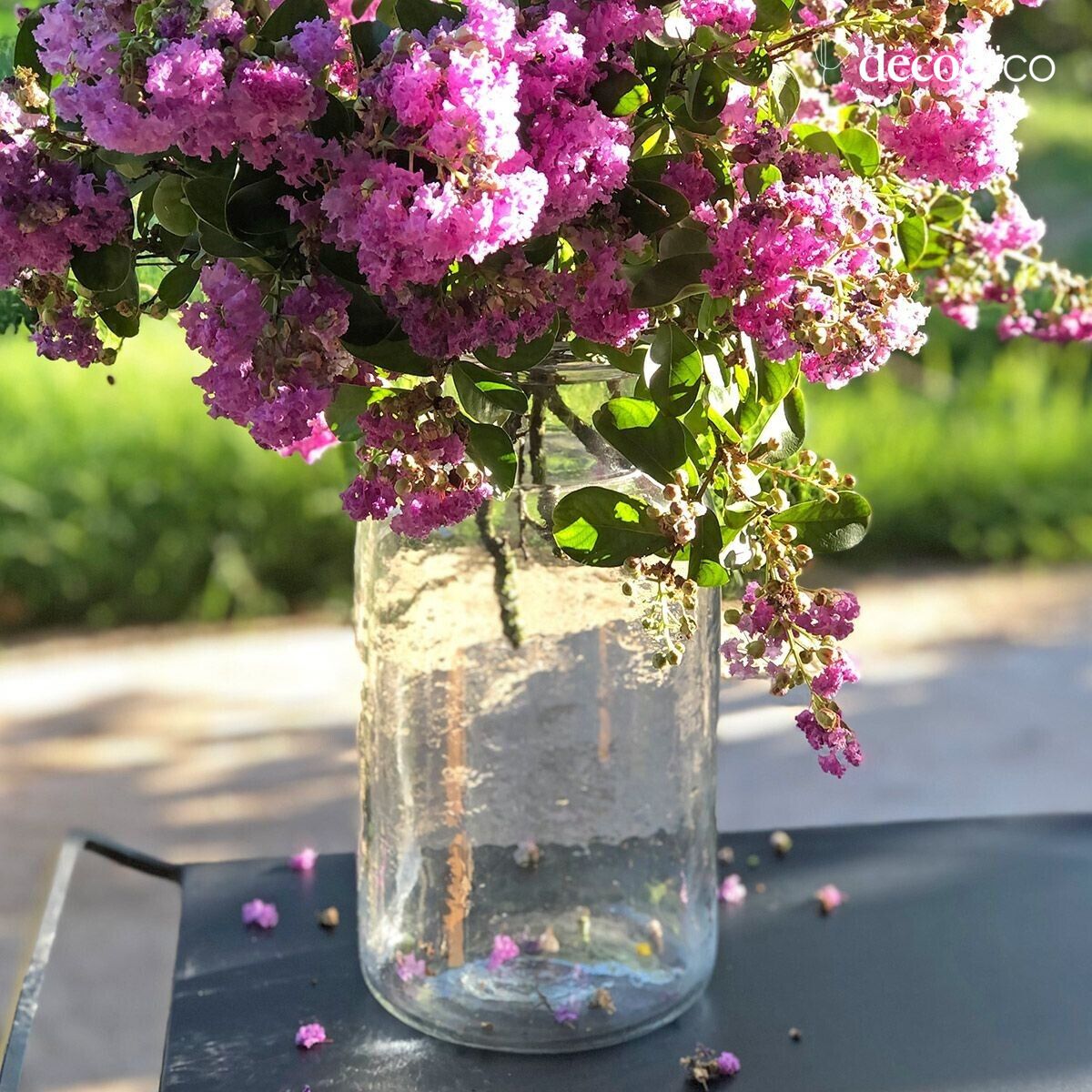 Vase en verre pommelé 17 x 32 cm