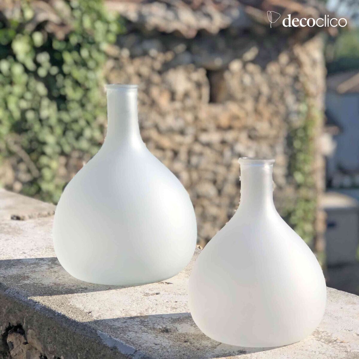 Vase Flasche aus Milchglas 23 x 17 cm Swann