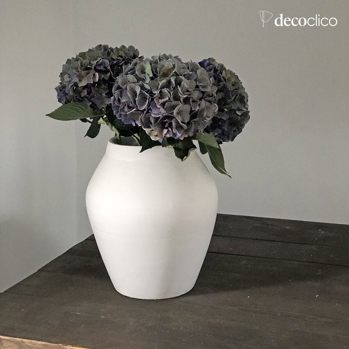 Vase forme amphore en terre cuite blanc Alma fait main