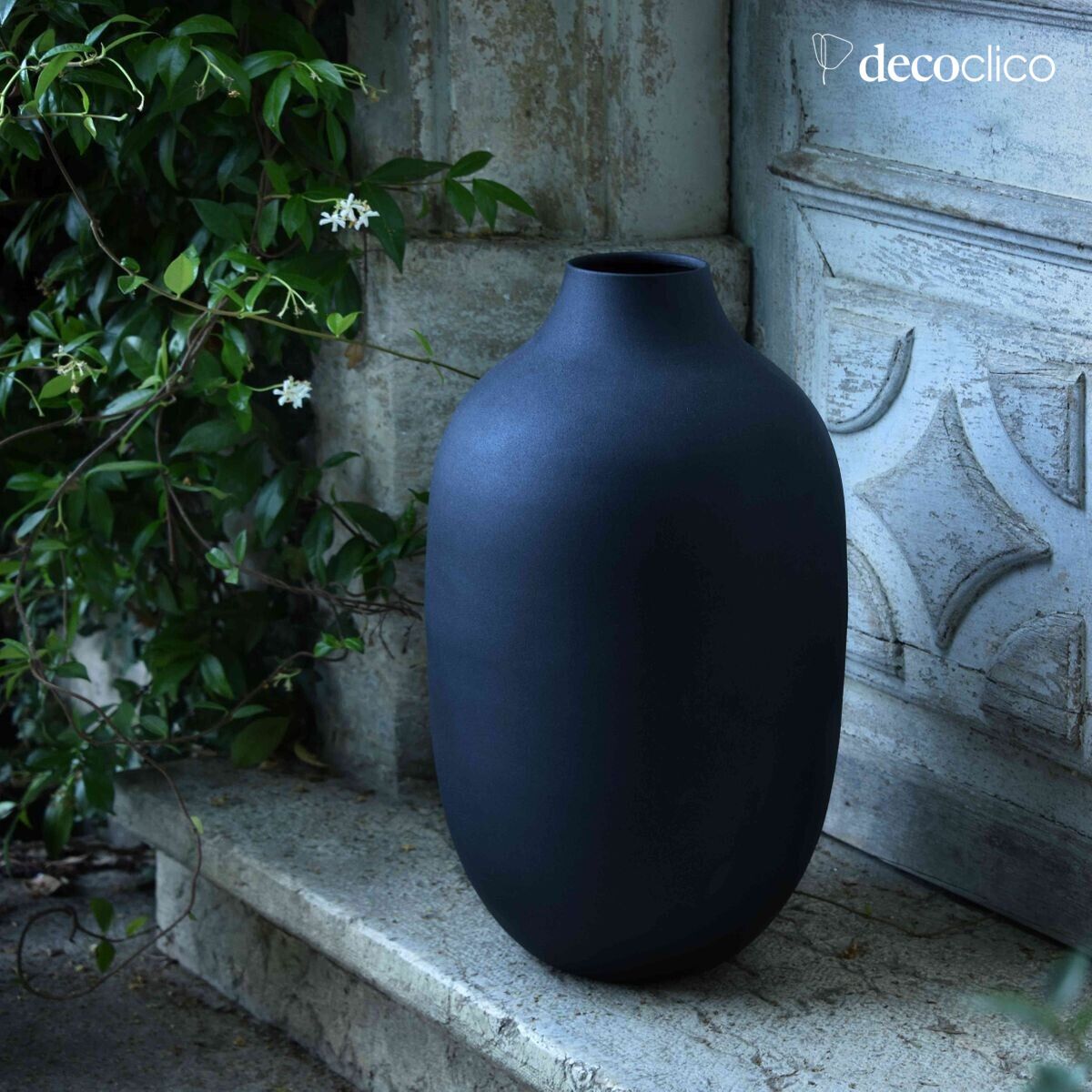 Vase haut en métal noir H53 cm Tosca