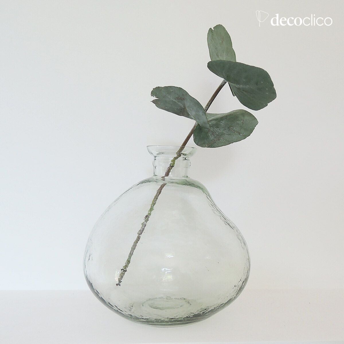 Vase soliflore en verre bosselé transparent 17 x 15 cm