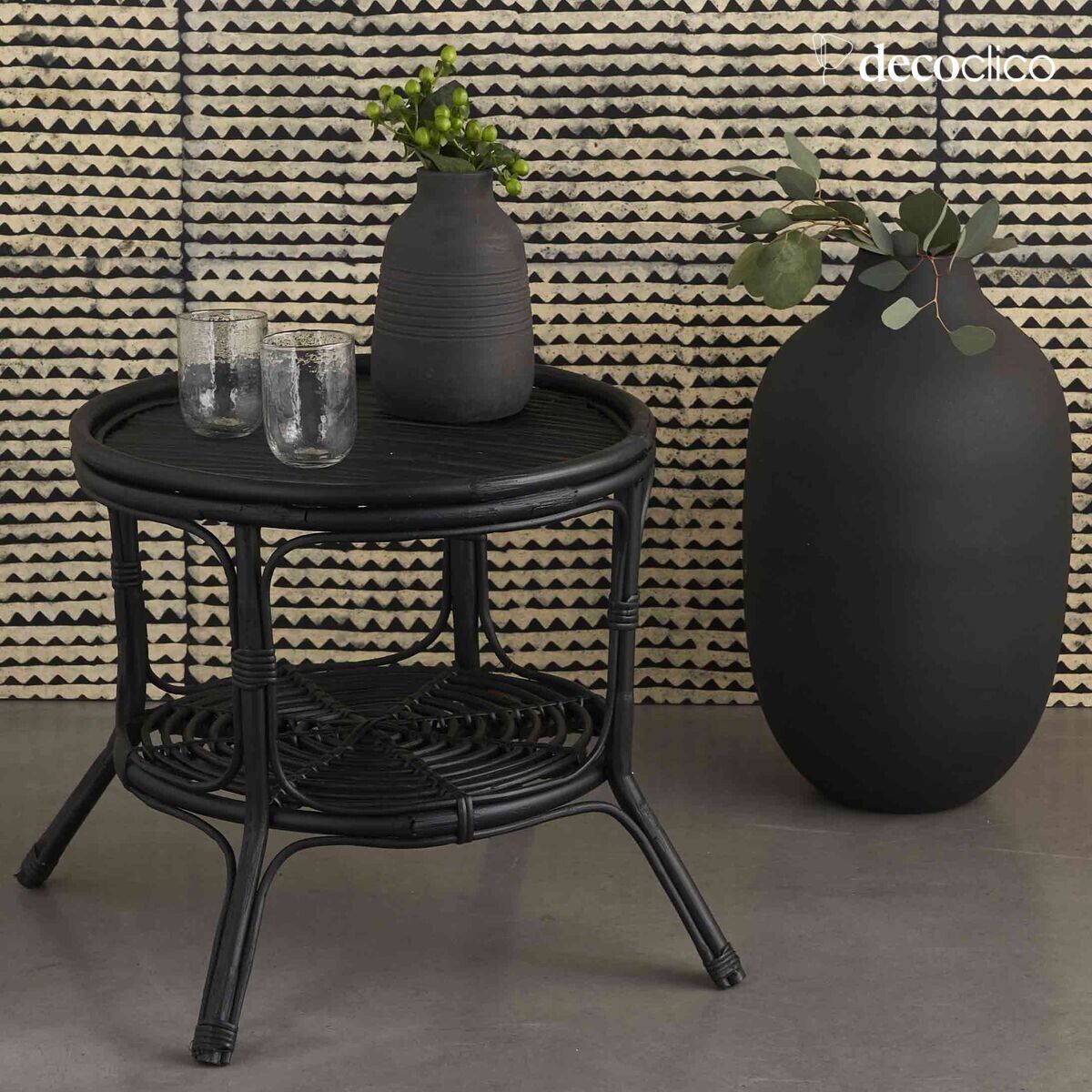 Vaso alto in metallo nero H53 cm Tosca