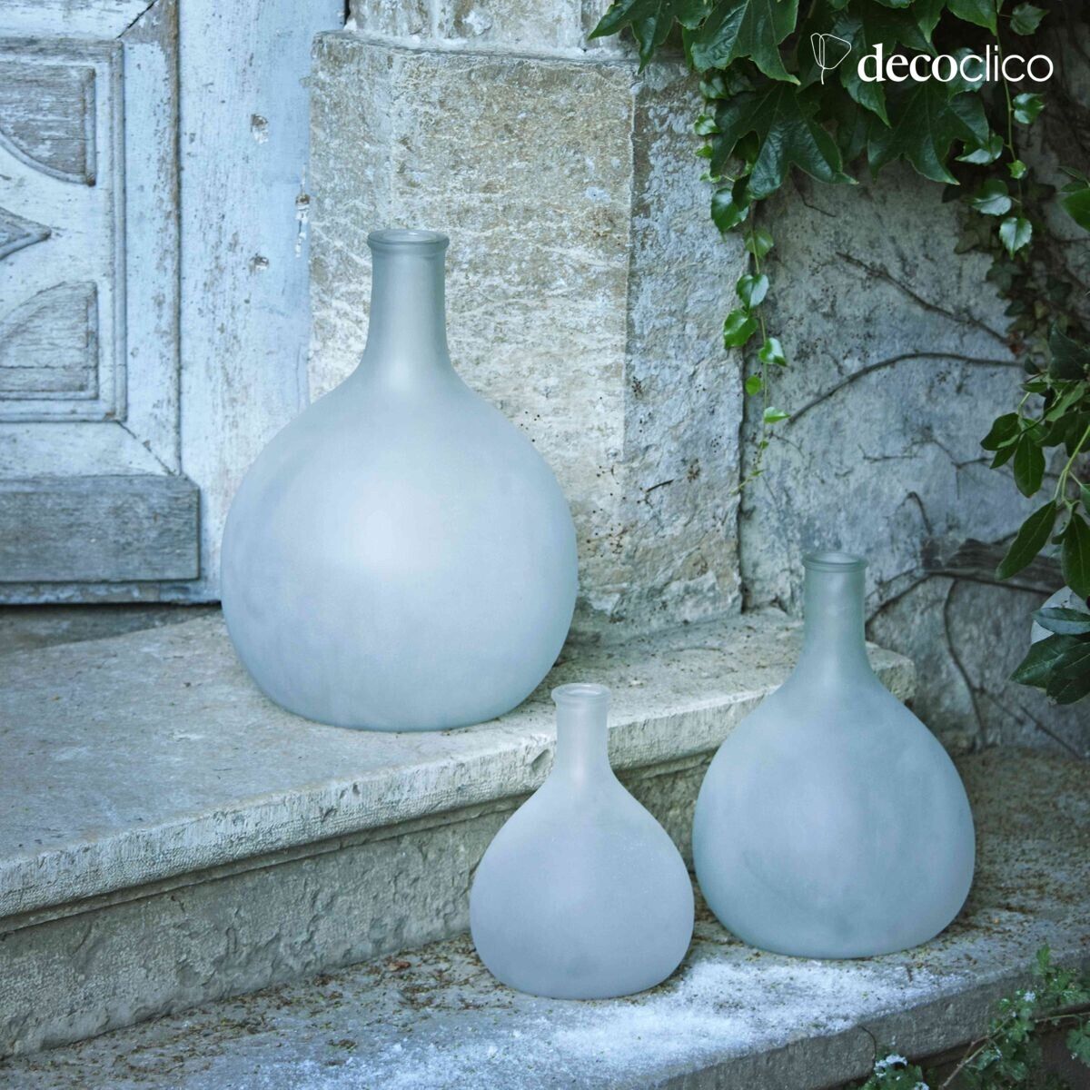 Vaso bombola in vetro smerigliato 30 x 22 cm Swann