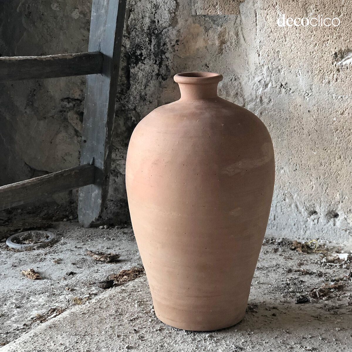 Vaso bottiglia in terracotta Petra fatto a mano