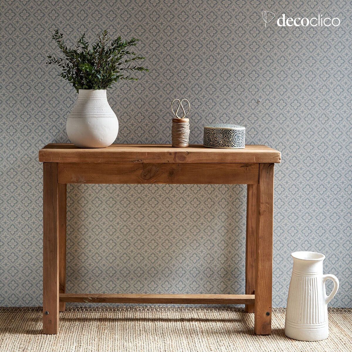 Vaso decorativo con manico in cartapesta fatto a mano Pia