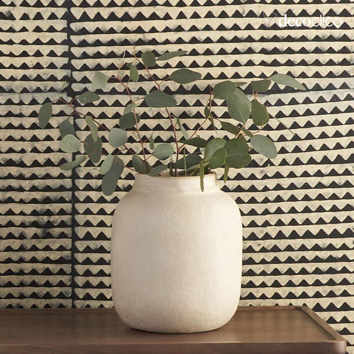 Vaso decorativo in cartapesta bianco sporco Pia fatto a mano