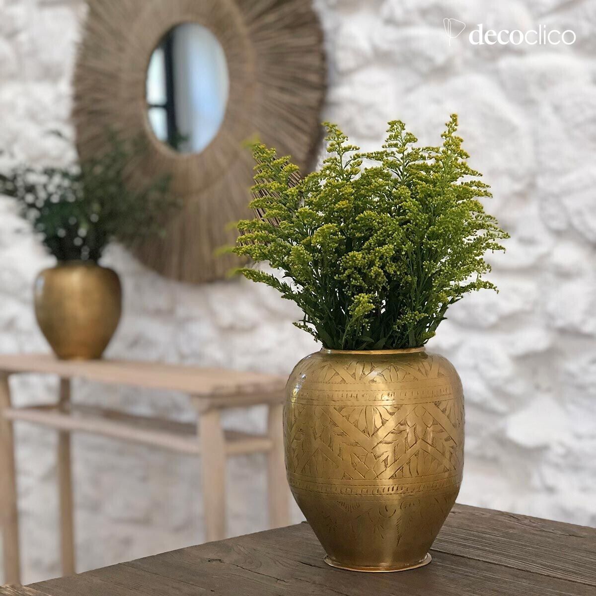 Vaso in alluminio dorato H21 cm  Jaya