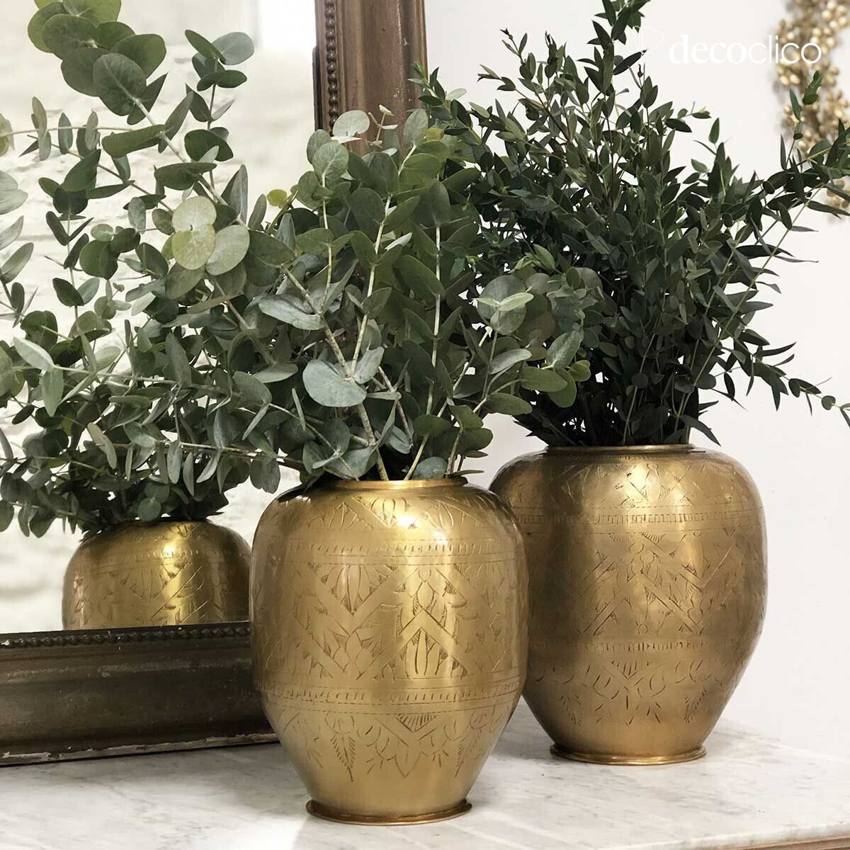 Vaso in alluminio dorato H21 cm  Jaya