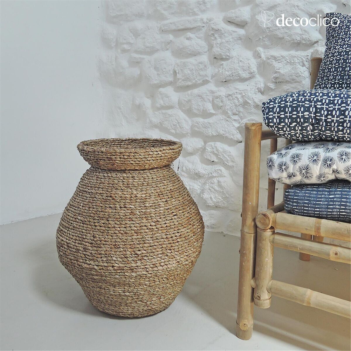 Vaso in fibra naturale intrecciata H50 cm  Sumba