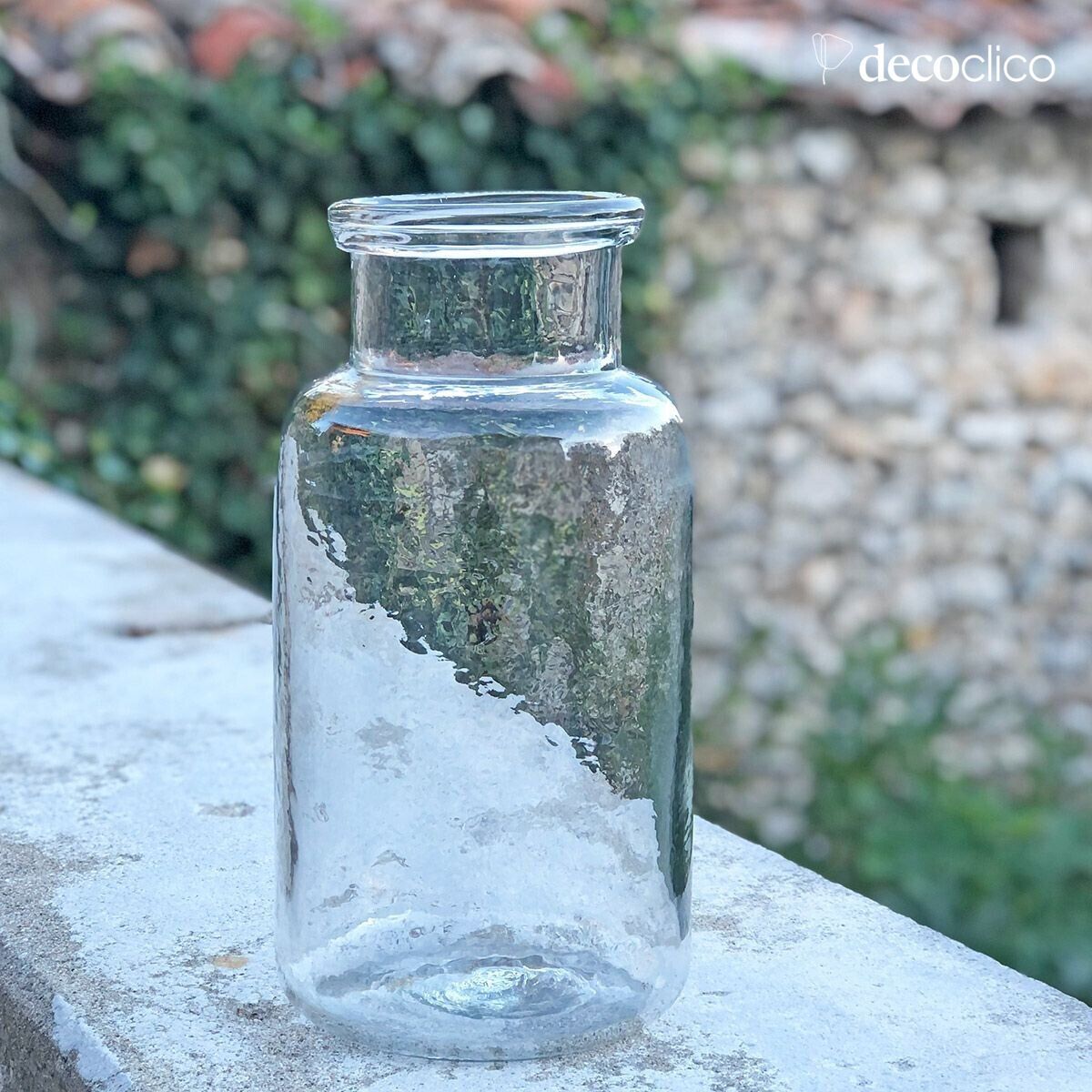 Vaso in vetro martellato 17 x 32 cm