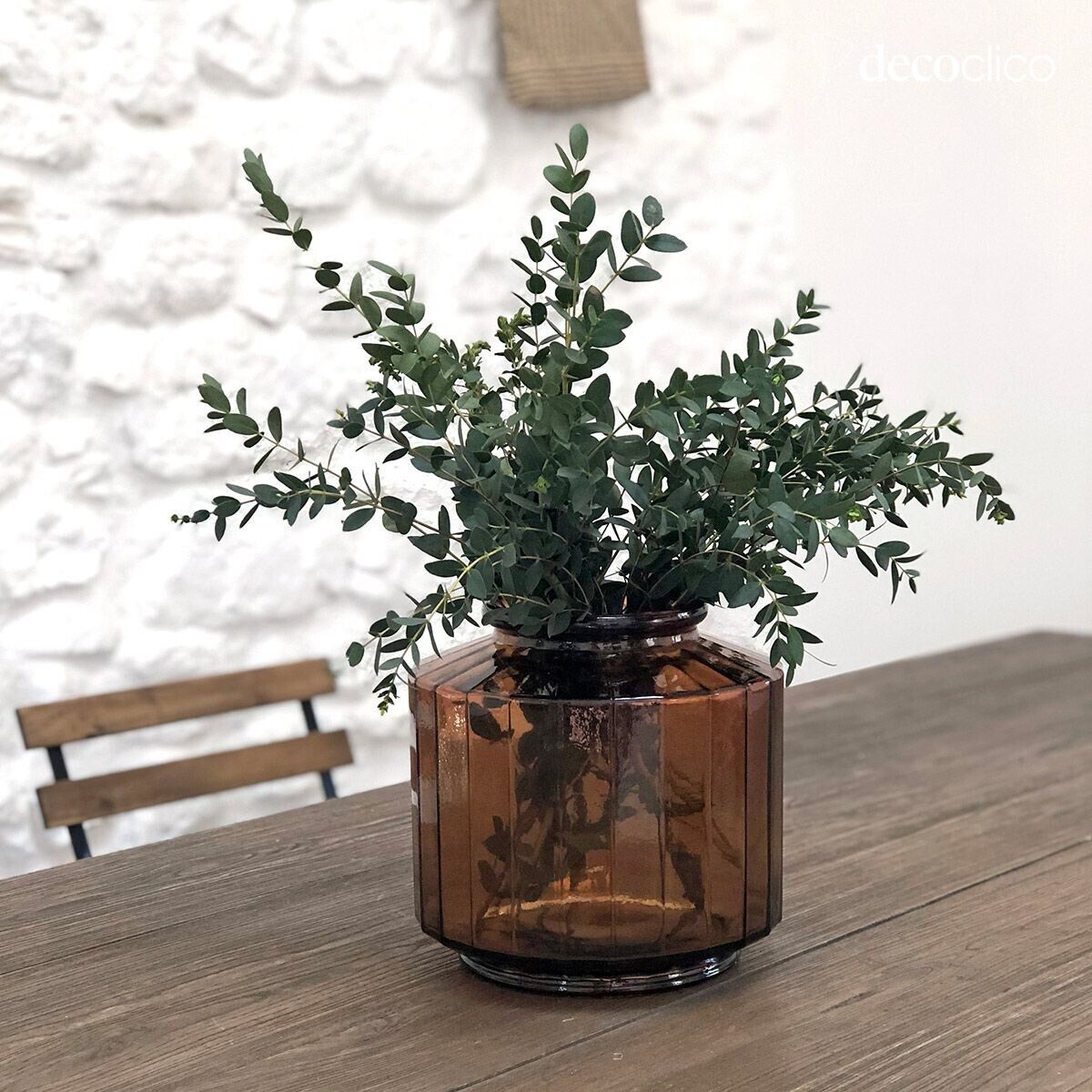 Vaso in vetro riciclato ambra 6L sfaccettato Marigold