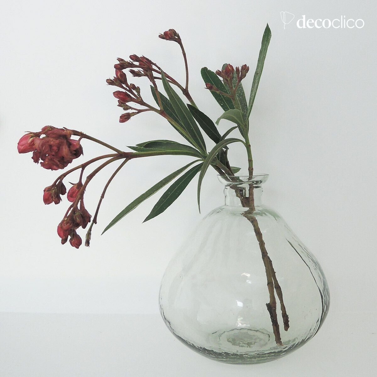 Vaso soliflorale in vetro trasparente bugnato 17 x 15 cm