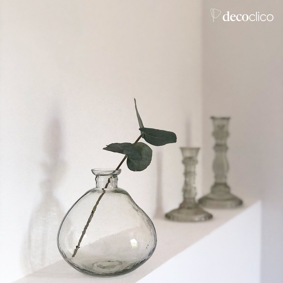 Vaso soliflorale in vetro trasparente bugnato 17 x 15 cm