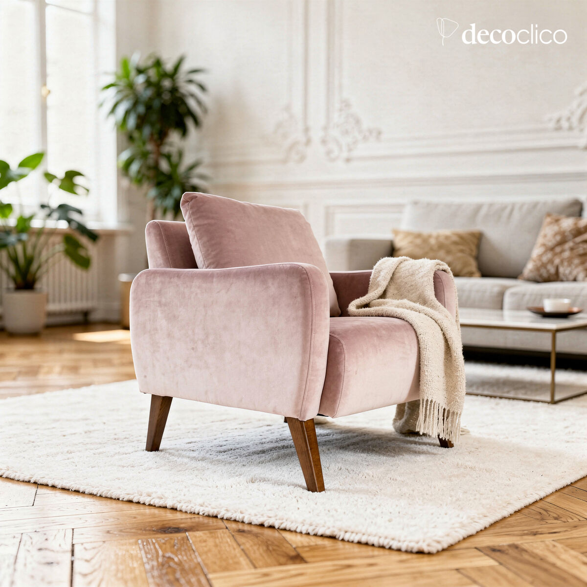 Velvet armchair Octave