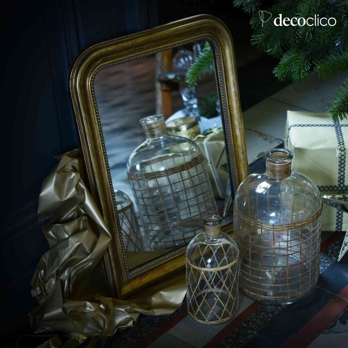 Vergulde overmantel spiegel 40 x 53 cm Manderley