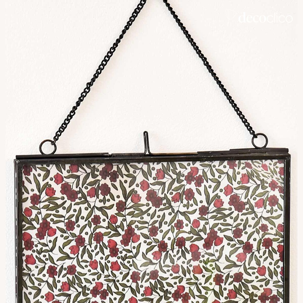 Verticale fotolijst met glas en metalen ketting in matzwarte afwerking 20 x 2 Mira