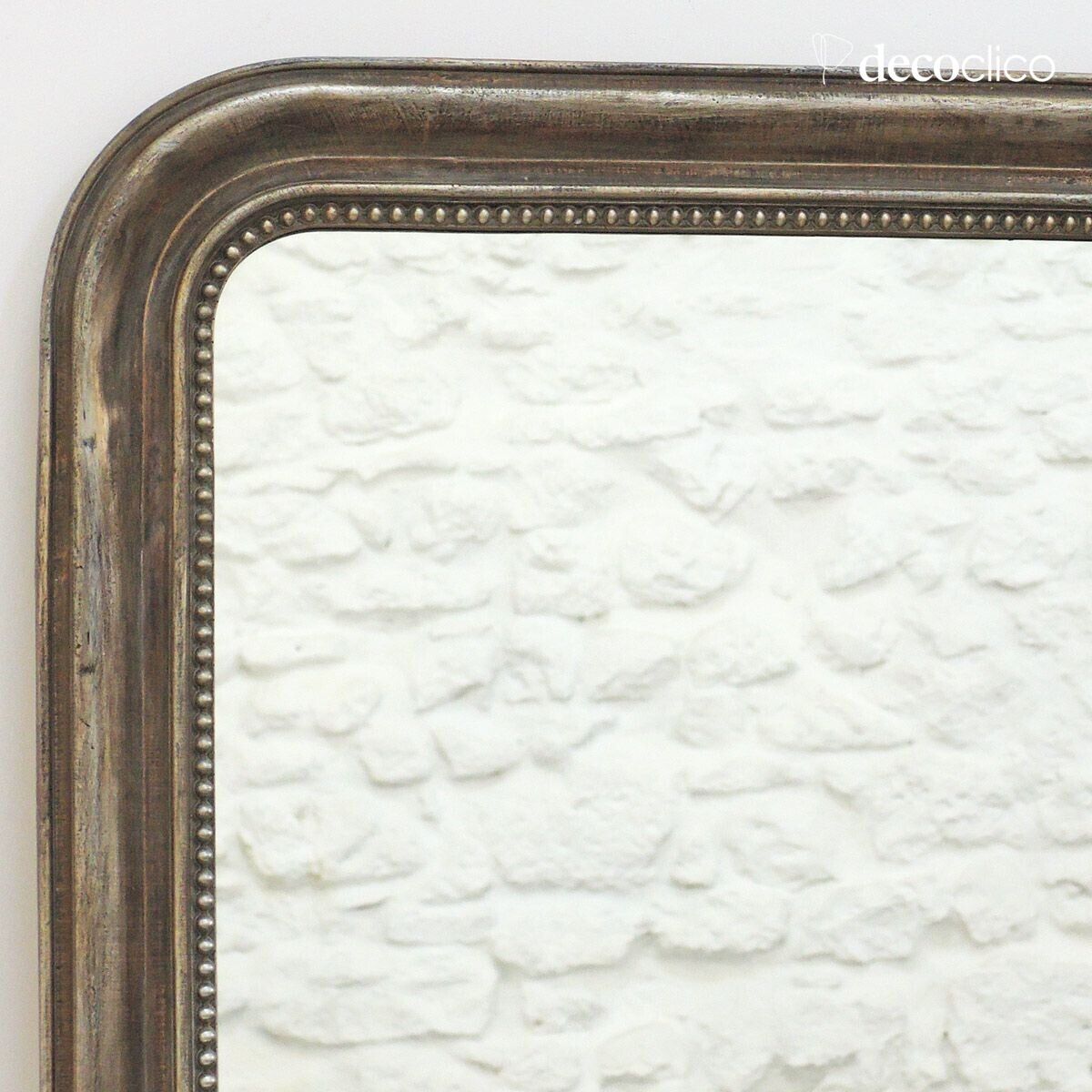 Verzilverde grijsgroene overmantel spiegel 59 x 78 cm Manderley