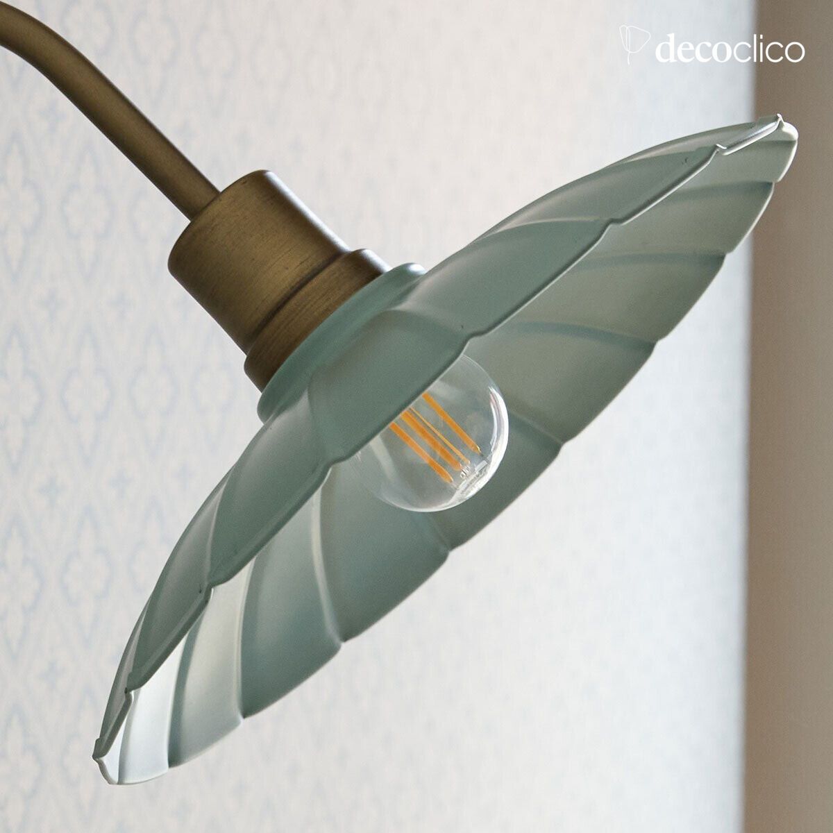 Vintage green metal wall light Odette